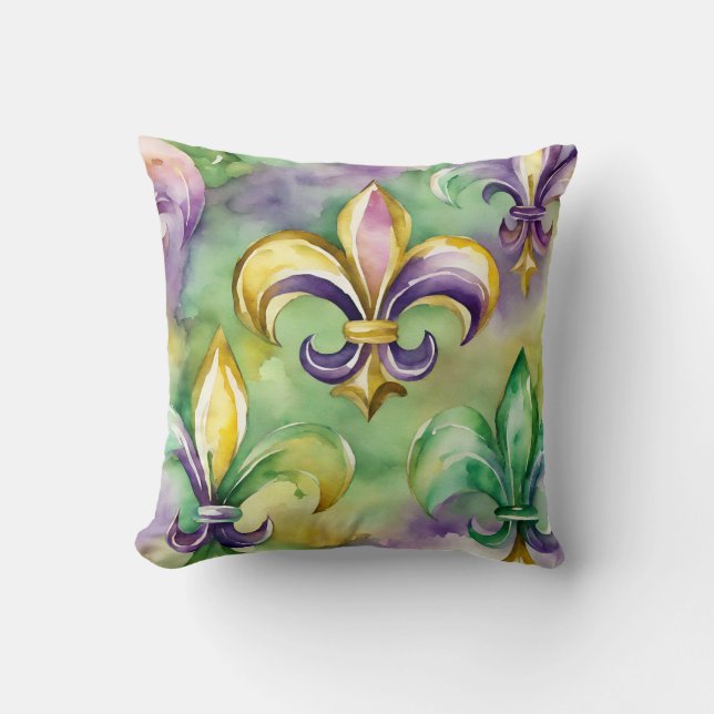 Almofada Elegante Pastel Mardi Gras (Frente)