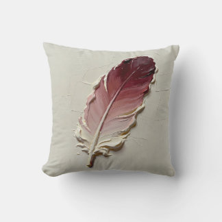 Almofada Elegante Pintura a Óleo 3D Rosa Pena Vermelha Lomb