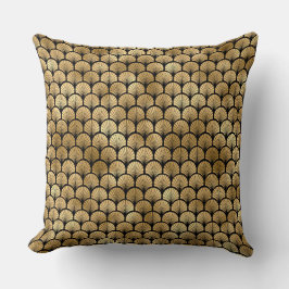 Almofada Elegante Preto e Dourado Art Deco Vintage dos anos