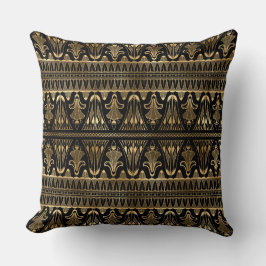 Almofada Elegante Preto e Dourado Art Déco Vintage dos Anos