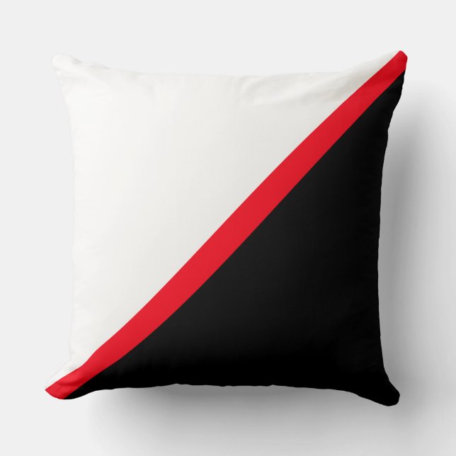 Almofada Elegante Preto Vermelho e Branco (Frente)