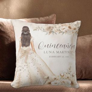 Almofada Elegante Quinceañera de Vestido de Noiva em Aquare