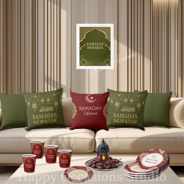 Almofada Elegante Ramadan Mubarak (Criador carregado)