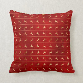Almofada Elegante Red Dourado Reindeer Natal