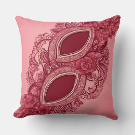 Almofada Elegante Renda Burgundy Pérola Rosa Vintage