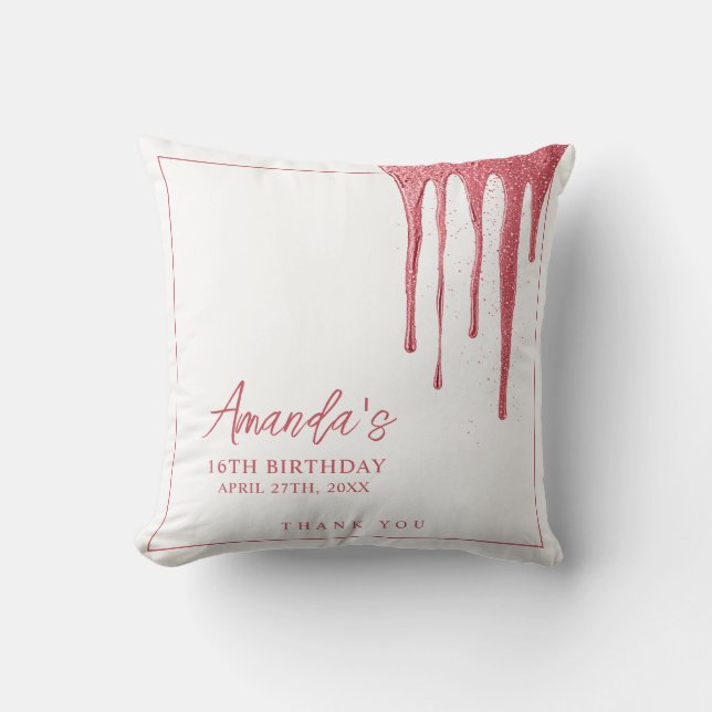 Almofada Elegante Rosa com Dissipador de Leve Dourado Doce  (Frente)