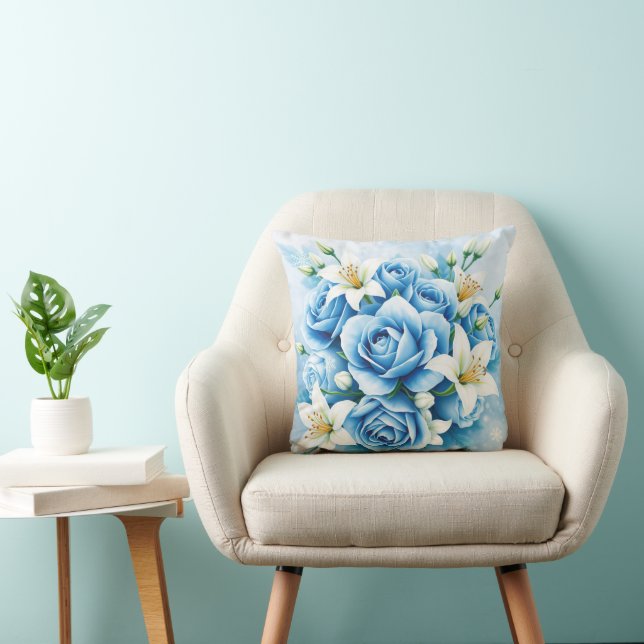 Almofada Elegante Rosa Floral Art Impressão (Cadeira)