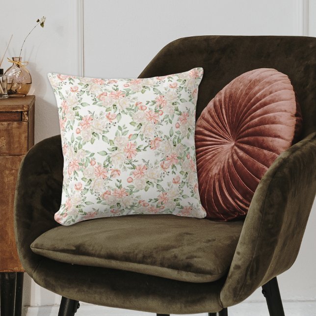 Almofada Elegante Rosa Rosa Romântica Travesseiro decorativ (Elegant Pink Rose Romantic Floral Throw Pillow
)