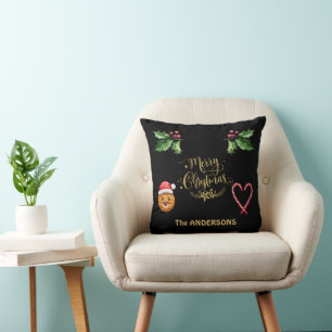 Almofada Elegante Roteiro de Natal Doce Emoji Divertido Bis