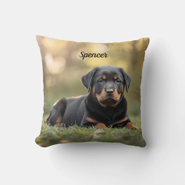 Almofada Elegante Rottweiler Personalizado (Frente)