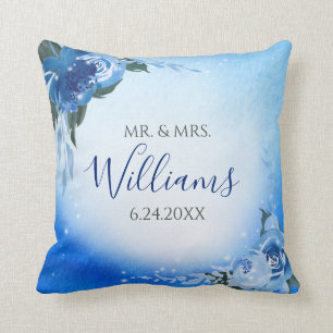 Almofada Elegante Royal Blue Watercolor