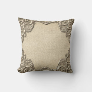Almofada Elegante Rustic Burlap Lace Southern Charm