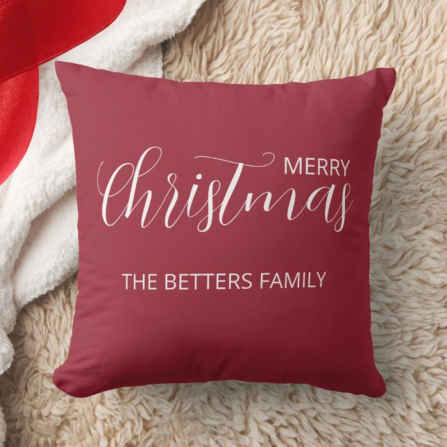 Almofada Elegante Simples Fosco Limpo Berry Natal (Criador carregado)