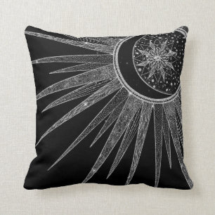 Almofada Elegante Sun Moon Mandala Black Design
