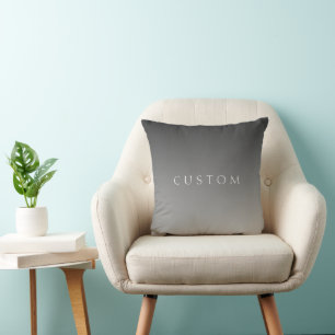 Almofada Elegante texto em gradiente ombre cinza moderno si