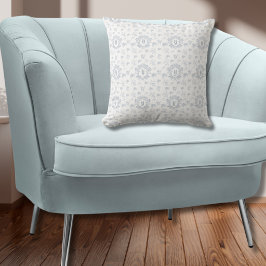 Almofada Elegante Toile Francesa Azul Branco Monograma Nome
