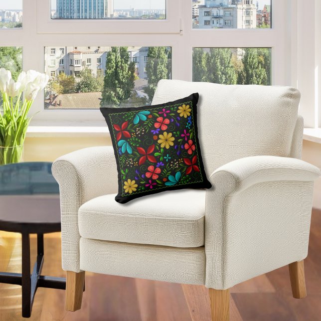 Almofada Elegante Travesseiro decorativo Folk Latino-Americ (Criador carregado)