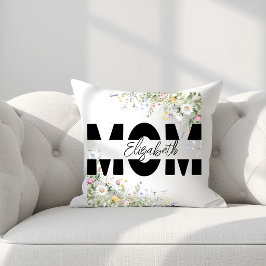 Almofada Elegante Travesseiro Personalizado Floral MOM
