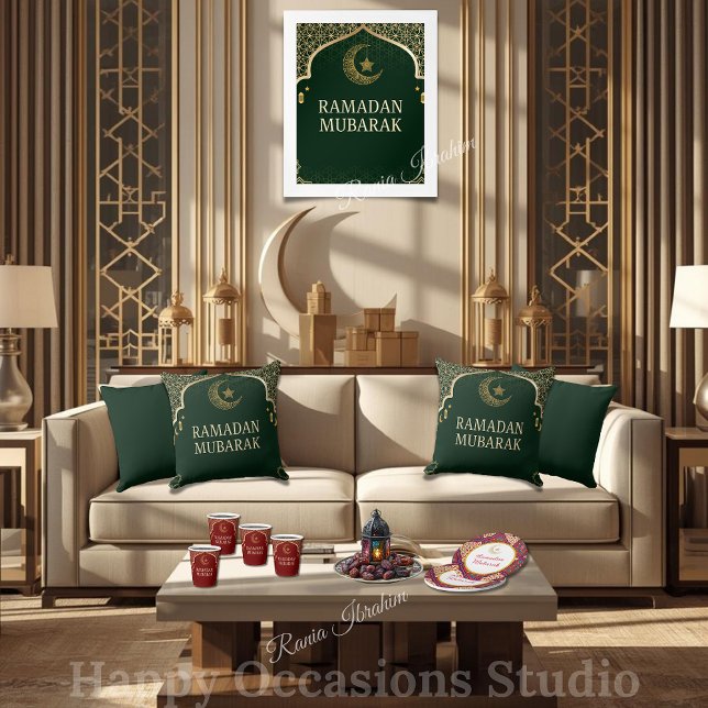 Almofada Elegante Travesseiro Ramadan Mubarak (Criador carregado)