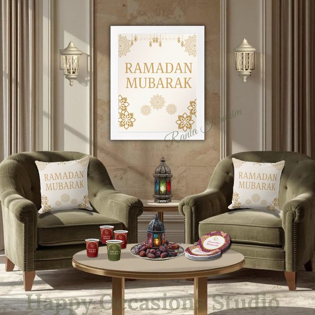 Almofada Elegante Travesseiro Ramadan Mubarak (Criador carregado)