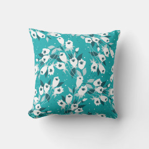 Almofada Elegante Tulip Flower Pattern Botanical Art Design