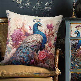 Almofada Elegante Vintage Boho Victorian Decoupage Peacock