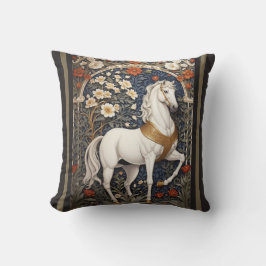 Almofada Elegante William Morris Inspirou Cavalo Branco
