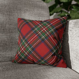 Almofada Elegante Xadrez Rustic Clan Stewart Tartan