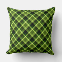 Elegante Xadrez verde de ervilha Travesseiro decor