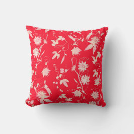 Almofada Elegantes Flores Abstratas Elegantes Vermelho Bril