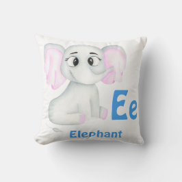 Almofada Elephant personalize ABC: Carta E - Adicione seu n