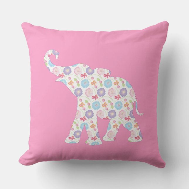 Almofada Elephant Standard Art Graphic Pink Modern (Frente)