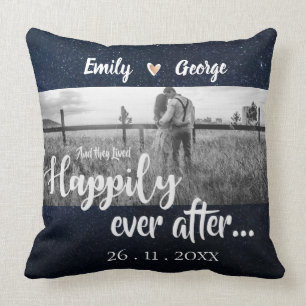 Almofada Eles Viveram Felizes para Sempre No Céu Noturno Ca