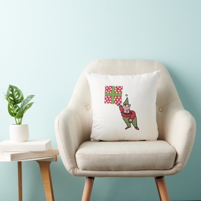 Almofada Elf com Bolinhas de travesseiro decorativo quadrad (Cadeira)