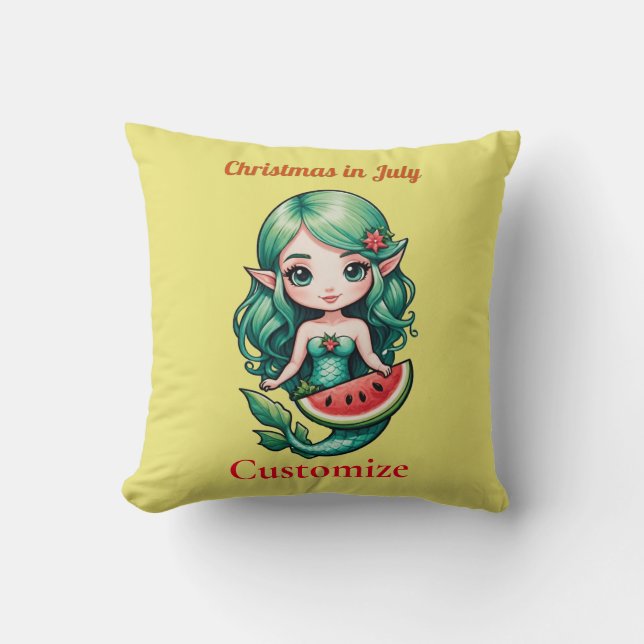 Almofada Elfo do Natal em Julho  Mermaid Thunder_Cove  (Frente)