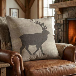 Almofada Elk Silhouette Reversible Throw Pillow