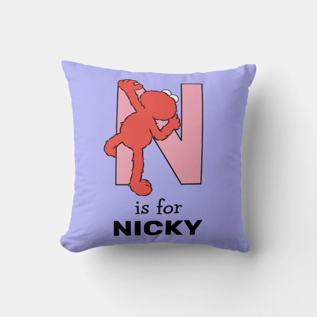 Almofada Elmo Alfabeto | N Rosa (Frente)