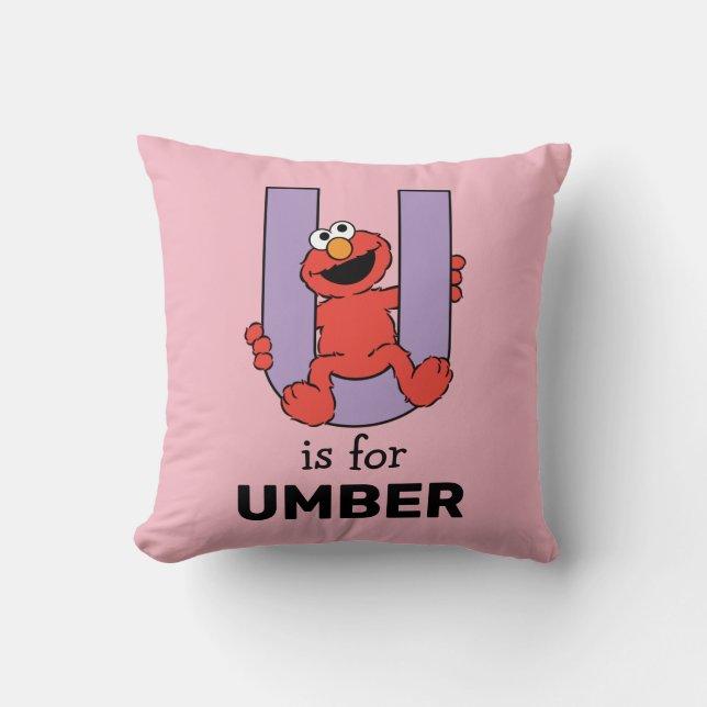 Almofada Elmo Alphabet | U Roxo (Frente)