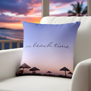 Almofada Em Beach Time California Purple Sunset Photo