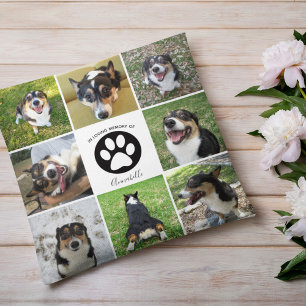 Almofada Em Memória Cão Foto Pet Collage Paw Manipulaçã