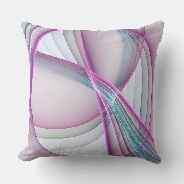 Almofada Em Movimento, Arte Fractal Abstrata Colorida Moder (Frente)