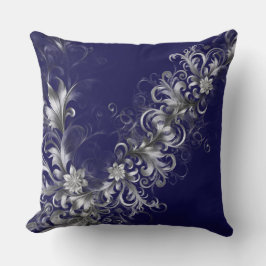 Almofada Embellished Navy Blue Throw Pillow