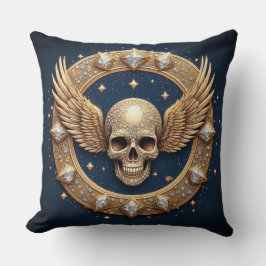 Almofada Emblema de Caveira para Decoração Gótica 💀