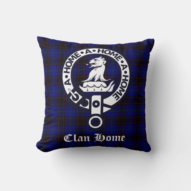 Almofada Emblema de Cima do Clã e Tartan (Frente)