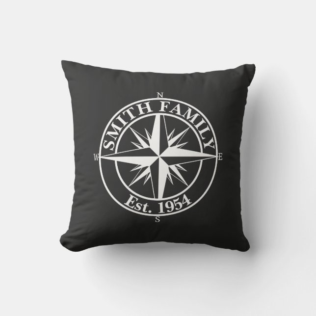 Almofada Emblema personalizável do monograma de estrela de  (Frente)