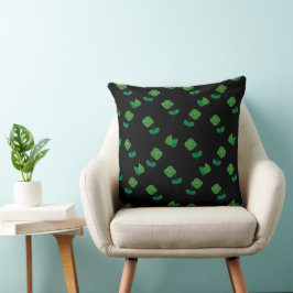Almofada Emerald Blossoms em Preto