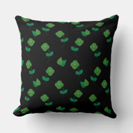 Almofada Emerald Blossoms em Preto