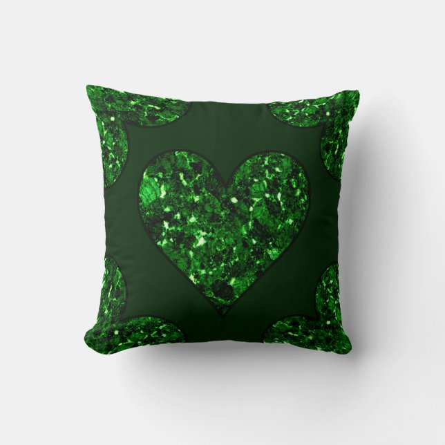 Almofada Emerald Green Heart (Frente)