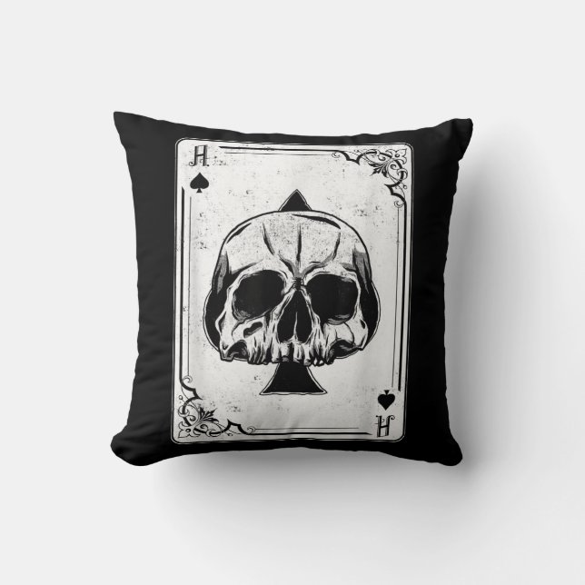 Almofada Emo Gothic e Punk Ace do jogo de pôquer do Spades (Frente)