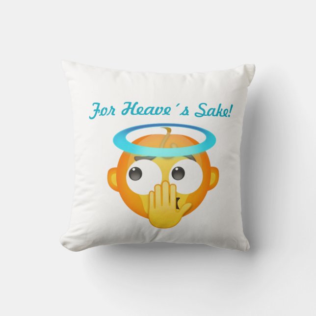 Almofada emoji de surpresa angelical (Frente)